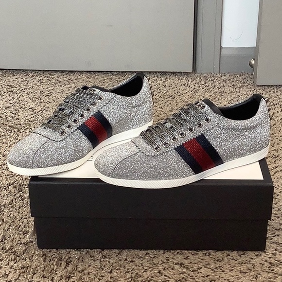 💎 Gucci Glitter Web Sneakers 💎 - Picture 3 of 12